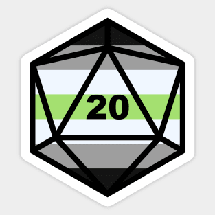 Pride D20: Agender Sticker